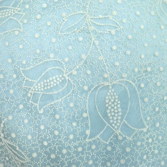 Vtg B. Cohen Floral Tulip Sky Blue Robe Peignoir Sheer Size Small 50’s 60’s - Picture 3 of 16